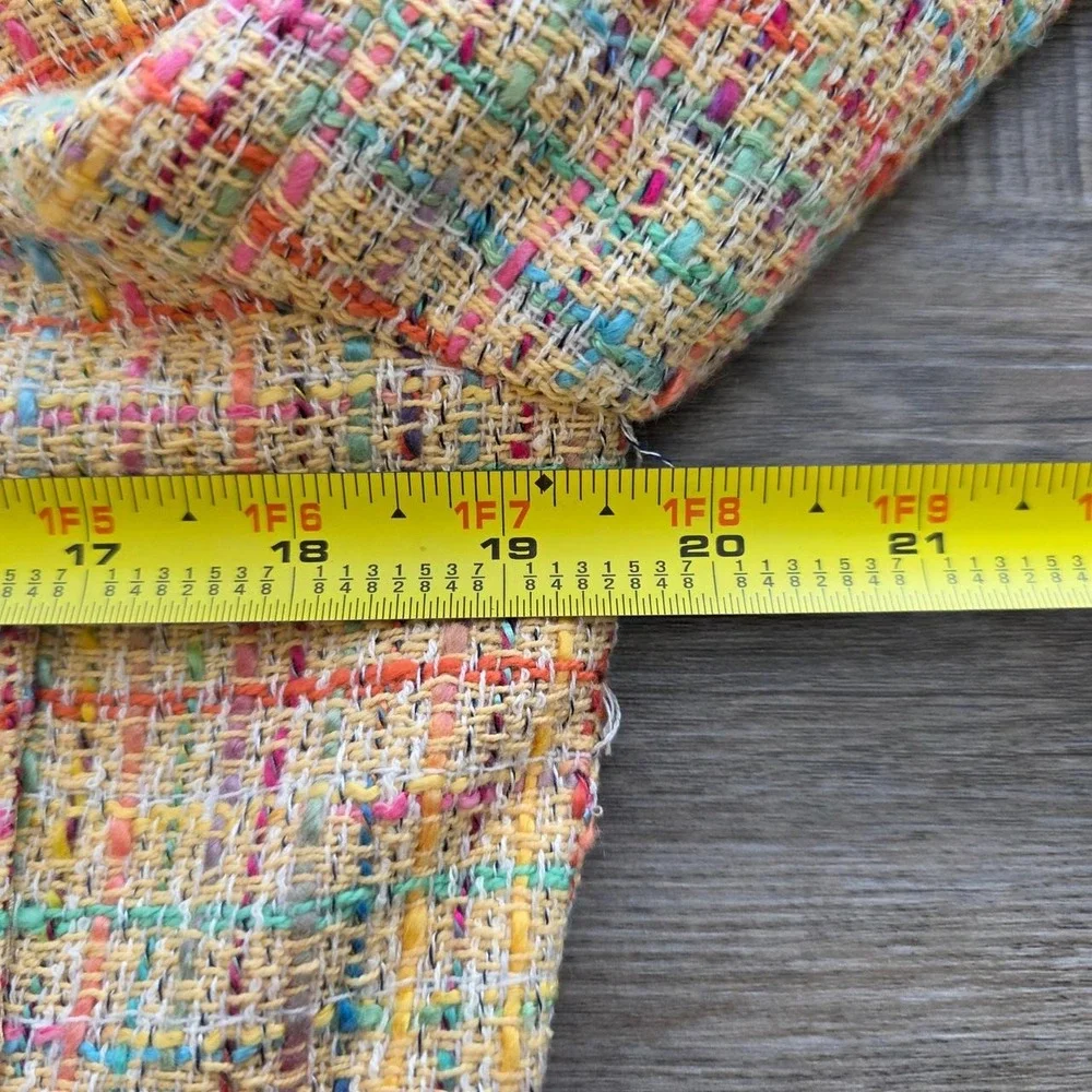 Clichy Vintage Pastel Multicolor Tweed Skirt Suit Set Yellow Pink Blue 6